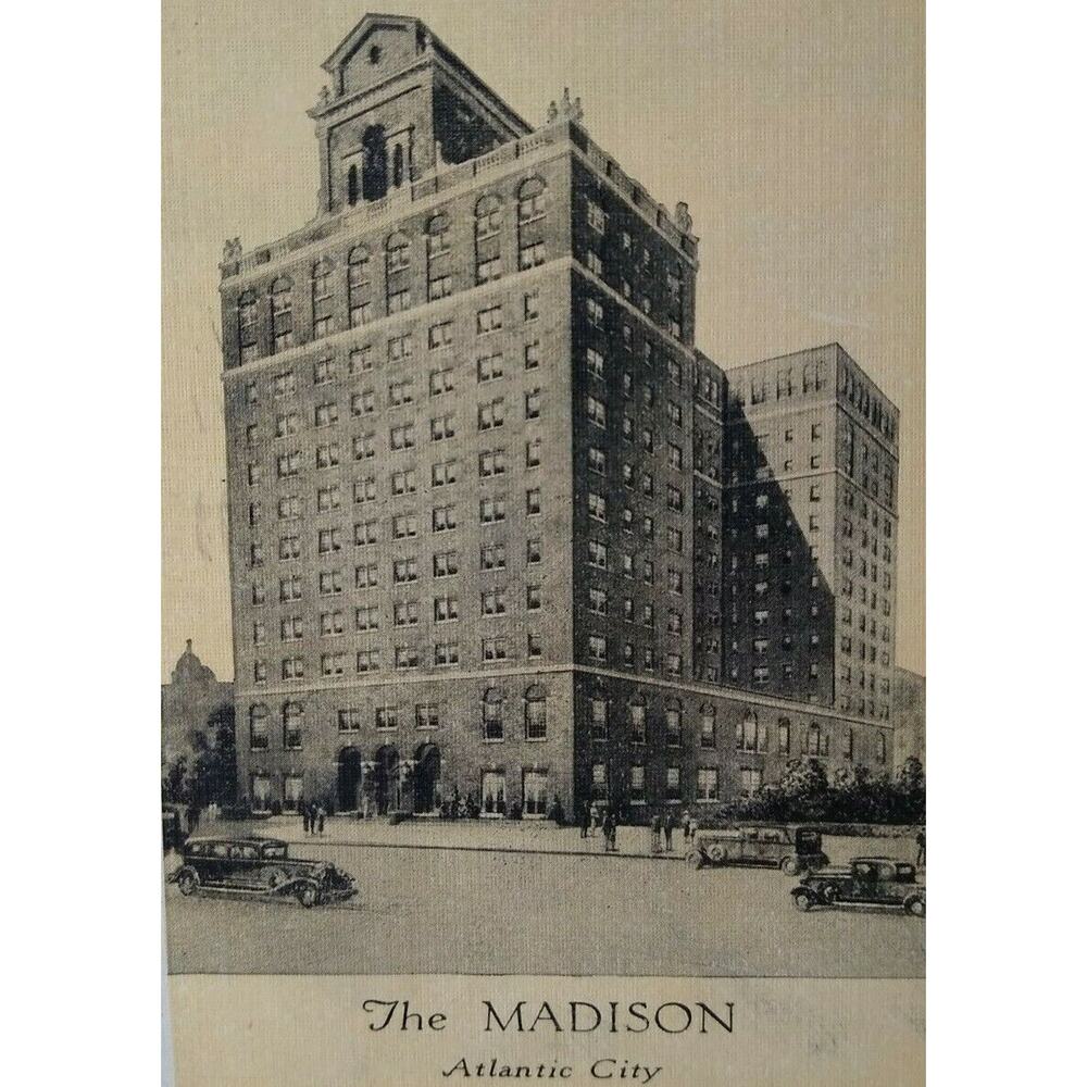The Madison Hotel Atlantic City NJ Postcard New Jersey 1936 Linen EC Kropp